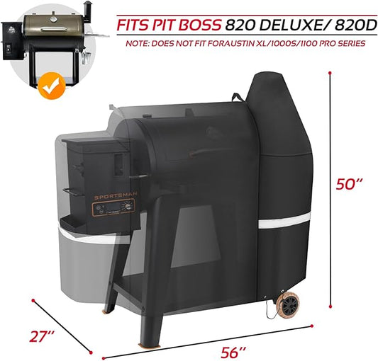 56 inch Grill Cover for Pit Boss 820 850 Deluxe Series 820 Pro, 820D, 820FB, 820PB, Premium Wood Pellet Smoker for Z Grill 700 Smoker Pellet, Heavy Duty and Waterproof Grill Cover Replacement