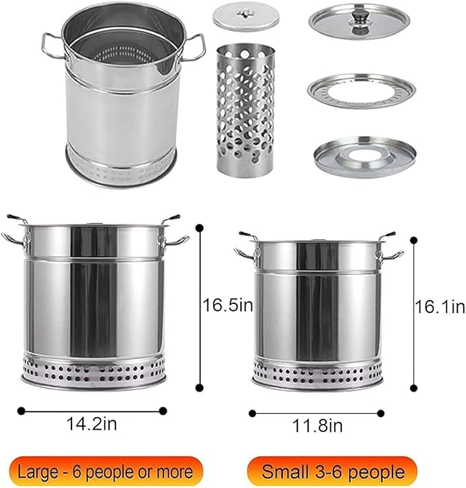 BBQ Hanging Stove Charcoal Barrel BBQ Grill BBQ Hanging Stove Stainless Steel BBQ Grill Mesh Barrel with 20pcs Kabob Skewers Rolling Grilling Basket Camping Barbecue Rac(Size:Single Layer,Co