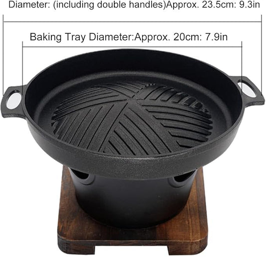BBQ Charcoal Grill, Tabletop Yakiniku Grill Portable Korean Barbecue Japanese Hibachi PortableCharcoal Stove(02)