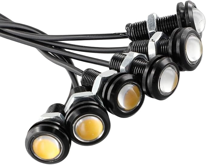 Compatible with 6pcs Front Grille Anti-Collision Grill Cover Amber LED Light Replacement Parts