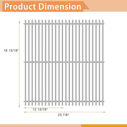 Grill Replacement Parts for Charbroil 463439915, 463322613 and Other Grills | Grill Parts 463334613 463335014, 14 3/4" Heat Plates, 14 7/16" Grill Burner and 16 15/16" Grill Grates, Stainless Steel