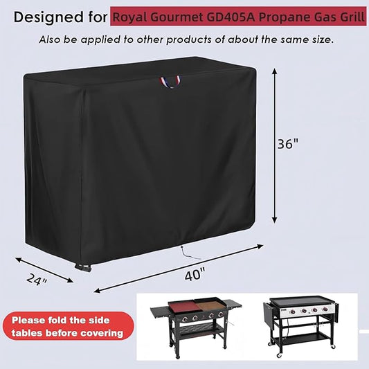 40 Inch Grill Cover for Royal-Gourme-t GD405A Propane Gas Grill, Outdoor Waterproof Cover for 4-Burner Griddle Grills Combo Cover- 40" x 24" x 36"
