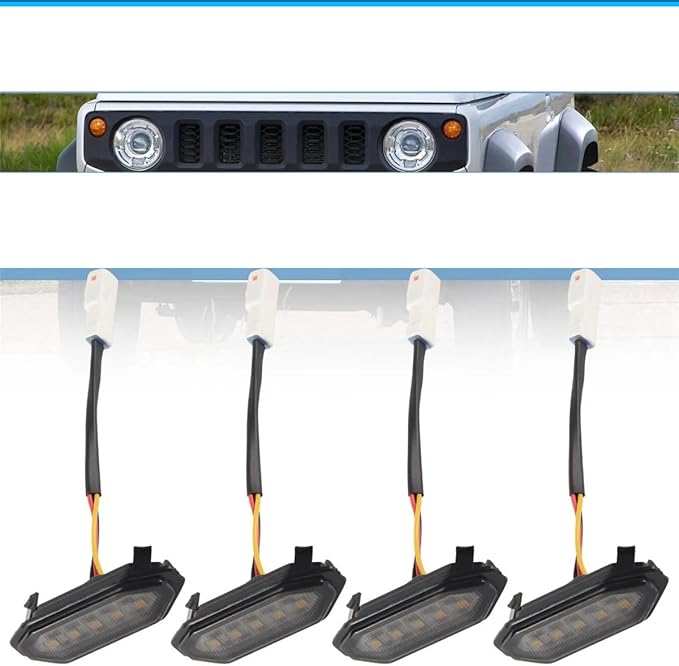 Front Grille Lights White Amber Light External Grille Lamps for Suzuki for Jimny JB64 JB74 2019 2020 2021