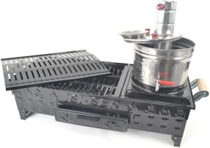 Durable Charcoal Barbecue Grill with Samovar