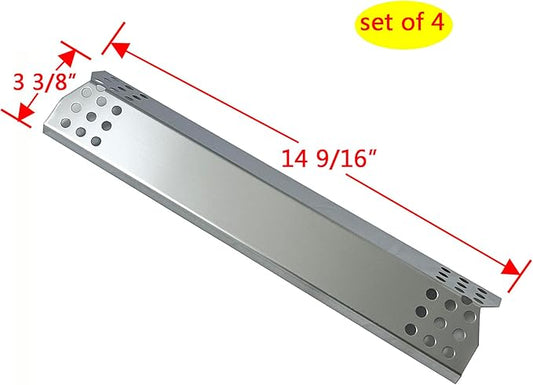 Parts DP130 (4-Pack) Stainless Steel Heat Shield 14 9/16" x 3 3/8" Replacement for Sunbeam, Nexgrill, Grill Master, Charbroil, Kitchen Aid, Members Mark, Uberhaus Gas Grills