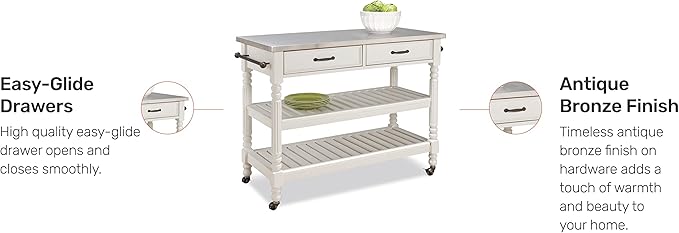 Homestyles General Line Off-White Mobile Kitchen Cart