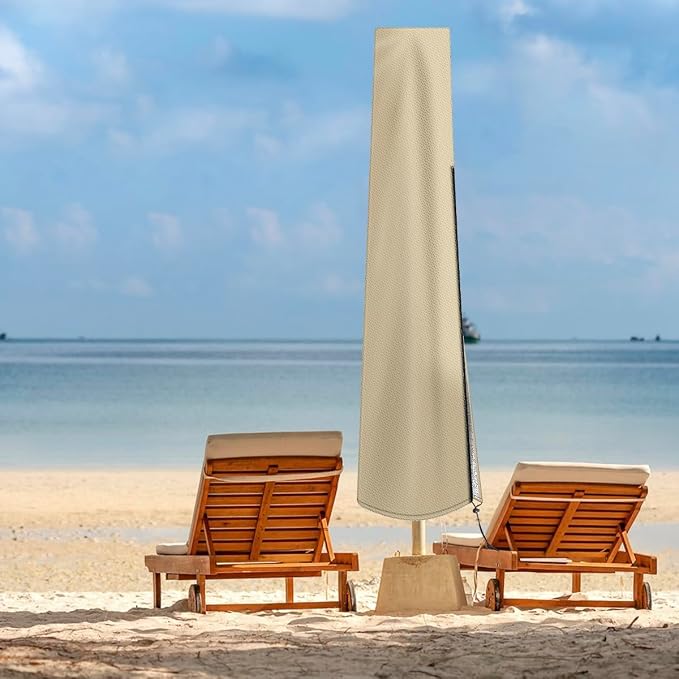 Patio Umbrella Cover Outdoor Umbrella Cover with Rod Waterproof Durable 420D Polyester Fabric Patio Parasol Umbrella Cover for 7 ft to 11 ft Outdoor Umbrella