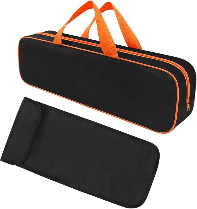 Grill Tool Storage Bag, BBQ Utensil Organizer Carry Case with Skewer Holder, Heavy Duty Grill Accessory Tools Storage for Outdoor Grilling Camping, Hold BBQ Tools up to 16"(Color:Black)