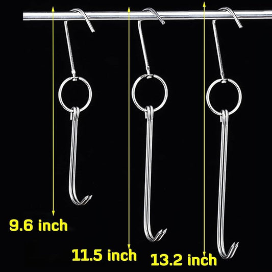 4 Pcs Stainless Steel Meat Hooks with Double Hook Poultry Roast Duck Bacon Hanging Hook Grill Hanger for Drying, Cooking, BBQ, S-9.6 ”,Cooking Utensils, Namely, Grills