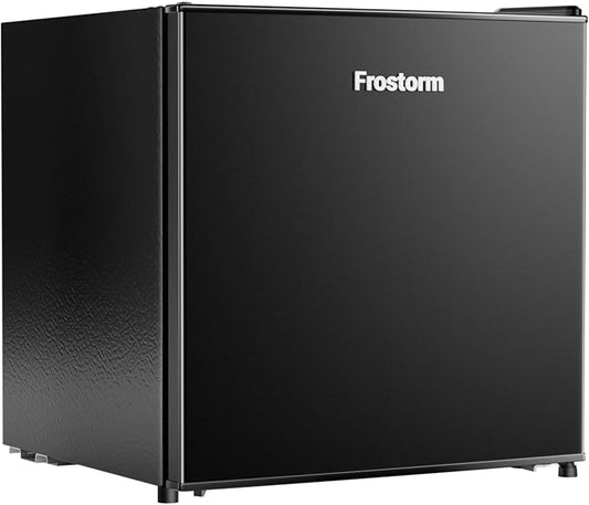 1.6 Cu Ft Mini Fridge with Freezer - 30dB Ultra Quiet Upright Freezer for Bedroom, Dorm & Office | Compact Fridge, Adjustable Thermostat, Reversible Door, ETL Certified