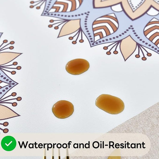 Wipeable Waterproof Tablecloth Vinyl Tablecloths for Rectangle Tables Heavy Duty PVC Tablecloth for Kitchen Dining Table (Flowers-1, 54'' x 84'')