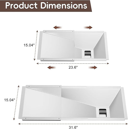 Adjustable Grill Grease Tray with Catch Pan for Nexgrill Replacement Parts 4 Burner, Grill Drip Pan for 720-0830H 720-0882A Accessories Universal Drip Tray for 3/4/5 Burner Gas Grill Parts