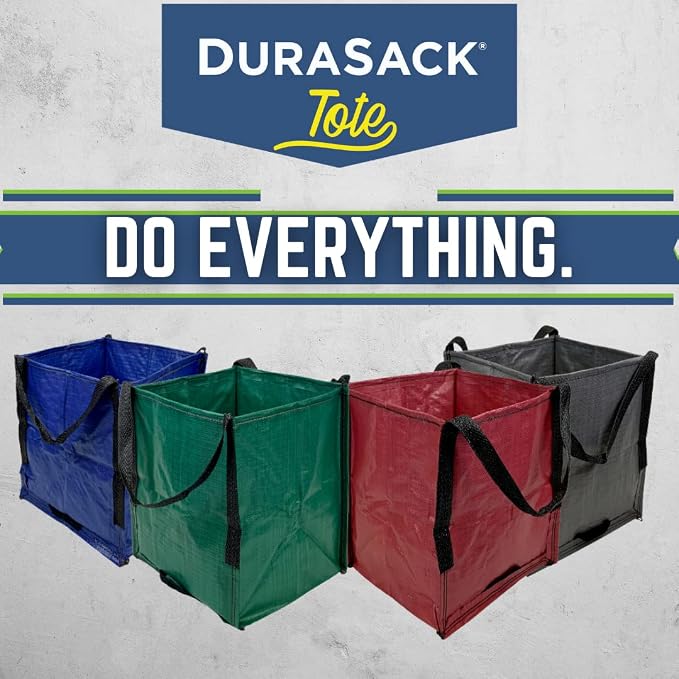 DURASACK Heavy Duty Storage Tote Bag 22-Gallon, Multicolored, Pack of 4 | Rugged Woven Polypropylene Moving Bag, Reusable Self-Standing Design, Holds up to 500 Pounds