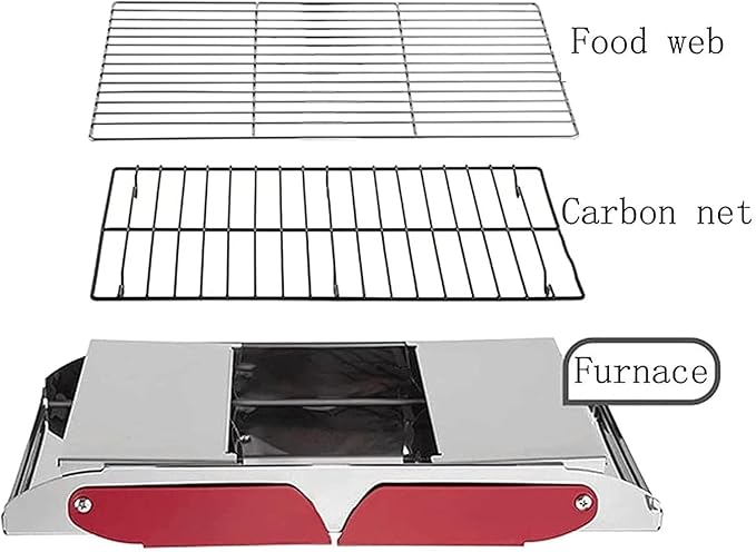 Barbecue Charcoal Grill Portable Charcoal Grill Stainless Steel Folding Grill Tabletop Outdoor BBQ Grill For Picnic Portable Charcoal Grill