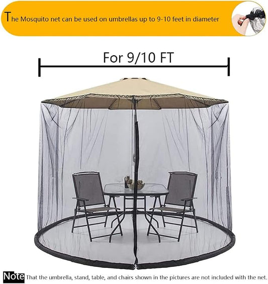 10FT Mosquito Net for Patio Umbrella Outdoors Screen Polyester Hanging Tent (Mosquito Net Only) (10FT)