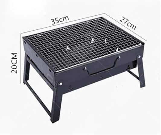 Portable Charcoal Grill for Camping BBQ, Stainless Steel Outdoor Barbecue Grill, 35x27cm Family Picnic Camping Grill, BBQ Grill for Garden Travel,A-1