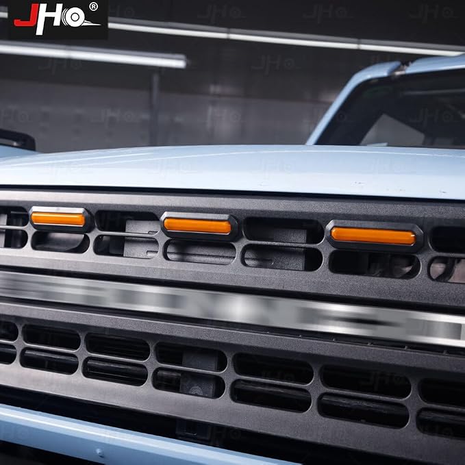 Front Grille LED Light Raptor Style Grill Trim for Ford Bronco 2021-2024