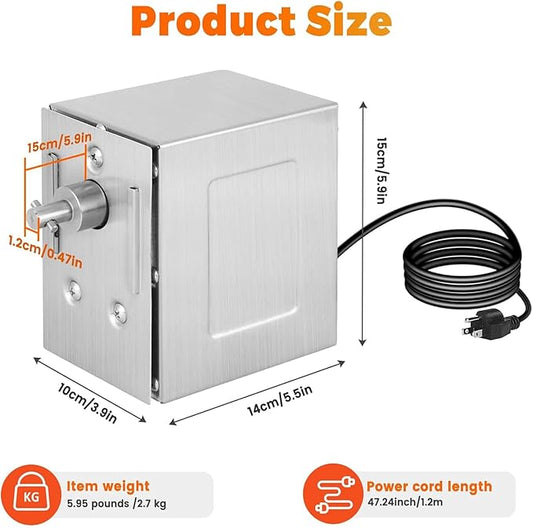 YJINGRUI 45W Grill Rotisserie Motor, Heavy Duty BBQ Motor with 130-174lb/ 150-200kg High Torque, Universal Replacement Motor for Roast Chicken, Beef and Pork at Gathering/Camping/Festival (110V)