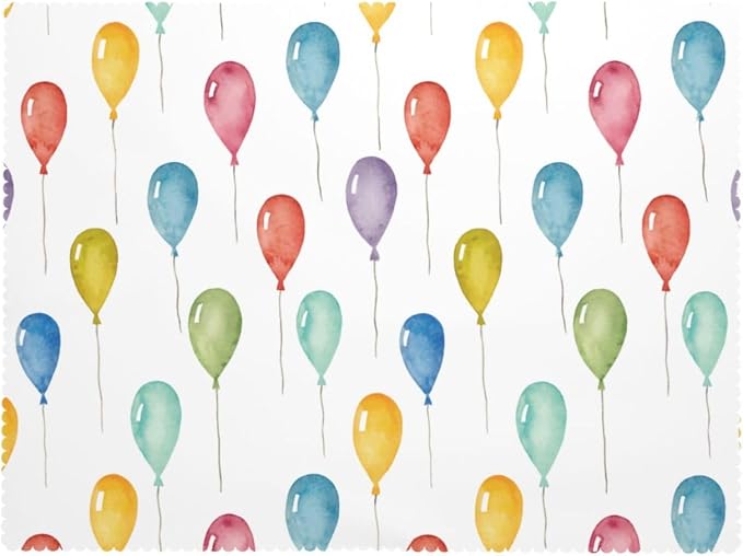 Colorful Balloons Rectangular Tablecloth, Birthday Party Decorations Celebration Table Cloth Washable Tablecloths Decorative Table Cover for Kitchen, Dining, or Parties 54x72 Inches