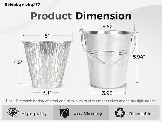 Grease Drip Bucket with 20 Pack Disposable Aluminum Grease Liners BAC407 Replacement Parts for Traeger Pro Series 575/780 20/22/34 Ironwood 650/885 Pit Boss Pellet Grills