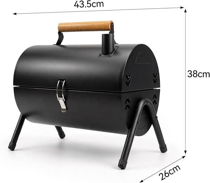 Portable Charcoal Grill (2 IN 1 Double-Sided), Mini Tabletop BBQ Grill 22" x 17", Heavy Duty Steel, Easy Assembly, Compact & Portable for Outdoor Camping, Picnic, Backyard Party