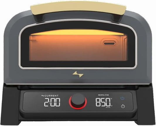 Current® Model P Electric Pizza Oven Indoor & Outdoor, 850°F Countertop Oven, No Turning Required, Perfect Pizza Every Time, Smart App Control, 12-Inch Pizza Stone Included, Slate