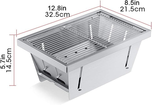 Charcoal Grill Portable Stainless Steel Grill Mini Outdoor Camping Barbecue Grill Charcoal Barbecue Grill Outdoor Commercial Folding Barbecue Tool Camping Travel