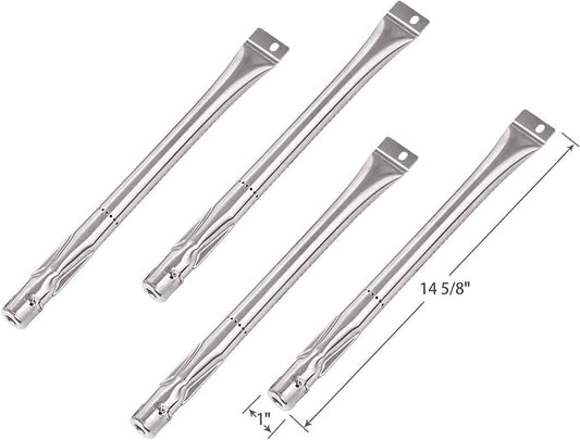 Replacement Parts for Grill Master 720-0697 BBQ Grill, Burners and Heat Plates Replacement for Grillmaster 720-0697, 4-Pack Replacement Porcelain Steel Heat Plates Heat Deflectors and Burner Tubes