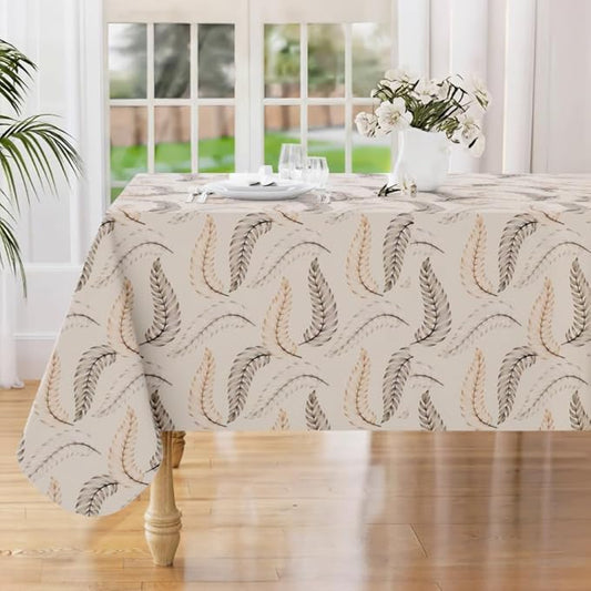 Vinyl Spring Table Cloth Rectangle, Heavy Duty Table Cover Oil Proof & Waterproof Non-Slip, Heat Resistant Tablecloth for Outdoor Indoor, Easy Clean Wipeable Table Protector for Kitchen 55" X 108"