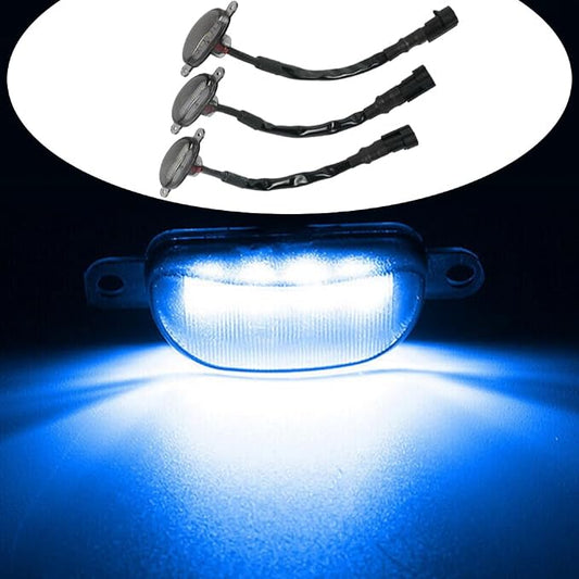Blue LED Grille Light Kit, Compatible with Ford F-150 Raptor Style Grille 2004-2019 (Aftermarket), LED Bumper Hood Lights, 3PCS (Smoked Cover/Blue LED Lights)