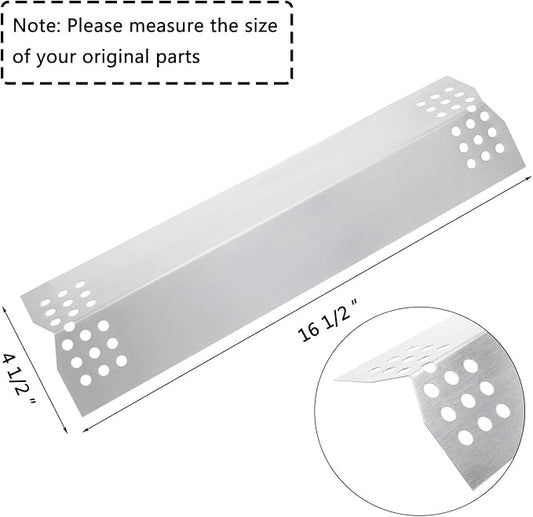 Hisencn Repair Kit Replacement for Kitchen Aid 720-0819 720-0787D 720-0819G 720-0953 720-0953A 730-0953 Gas Grill Model, Stainless Steel 16.5 inch Grill Burners Tube, Heat Plate Tent Shield Deflector