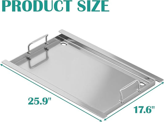 Full-Size Griddle Insert for Napoleon P500 and Rogue 525 Grills, Flat Top Griddle for Prestige/PRO 500 and Rogue 525 gas BBQ grills and Other Brands of Grills of Matching Dimensions