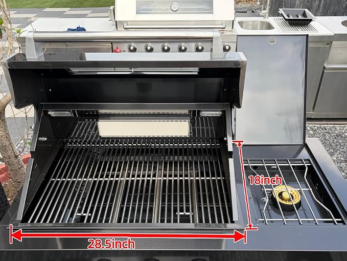 46-inch Propane Gas Grill Four Burners Grill Stainless steel Outdoor Kitchen Islands
