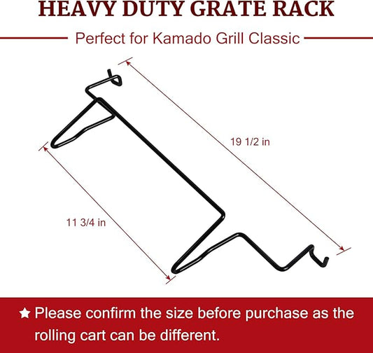 Grate Rack for Kamado Grill Classic Grills Powder Coated Steel Perfect Accessory to Store Grill Grate or Plate Setter/Store Grate Rack While Lighting Grill (Large)