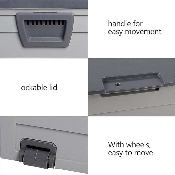75gal 130lb gray plastic courtyard storage box