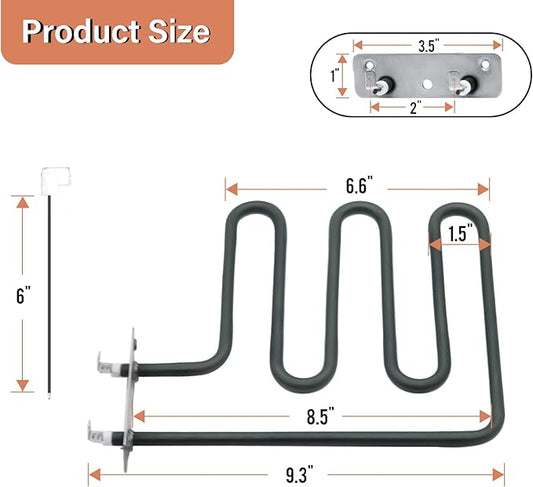 800 Watts Electric Smoker Heating Element Compatible with Masterbuilt and Char-Broil 30" Digital Electric Smoker, Replacement Part 9907120011 for: 20070213, 20072115, MB20071117, MB26073519, etc.