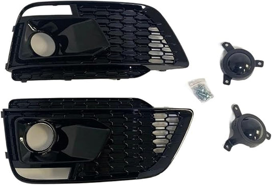 RSQ5 Grill Fog Lamp Cover Grille Compatible For Q5L Q5 SSline 2018 2019 2020 RSQ5 Honeycomb Grill Turning Auto Parts Body Kits