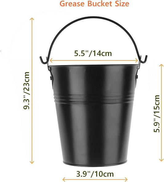 Firsgrill Wood Pellet Grease Bucket Liners for Traeger,Z Grill,Pit Boss (1, Black Bucket)