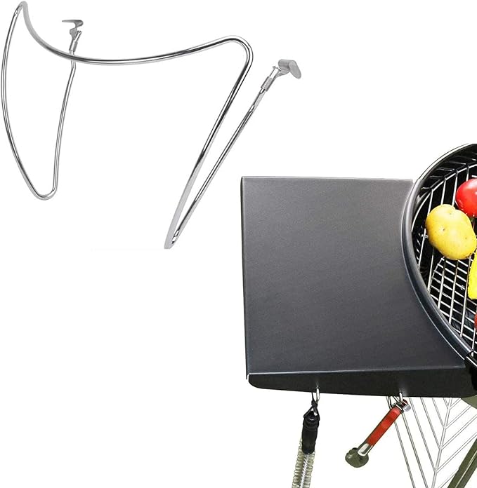 GRISUN Grill Table Shelf and Lid Holder for Weber Kettle Grills 22 Inches, Charcoal Grill Side Table Shelf and Slide a Side Lid Prop, Charcoal Grill Accessories for Weber, (Grill No Included)
