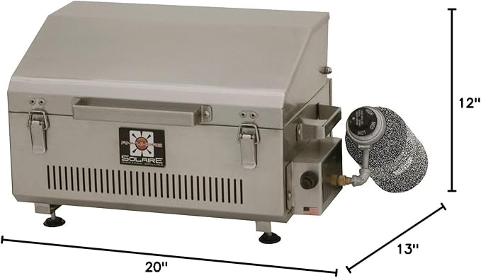 Solaire SOL-IR17BWR Portable Infrared Propane Gas Grill with Warming Rack, Stainless Steel, with Carrying Bag