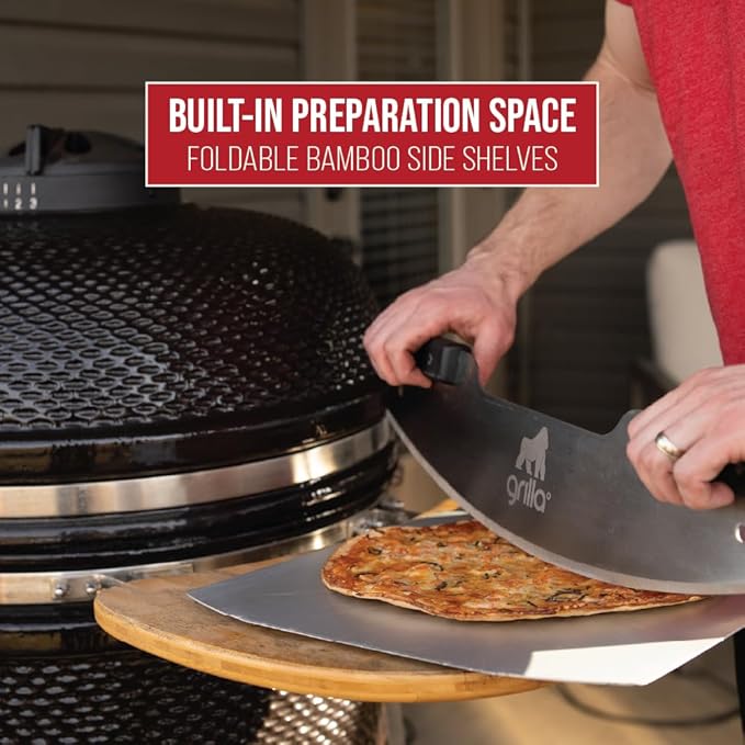 GRILLA Kong Ceramic Kamado Grill with Adjustable Vent, Ceramic Construction, 600 Square Inches of Cook Space for Outdoor Cooking, Grilling, Outdoor Grilling