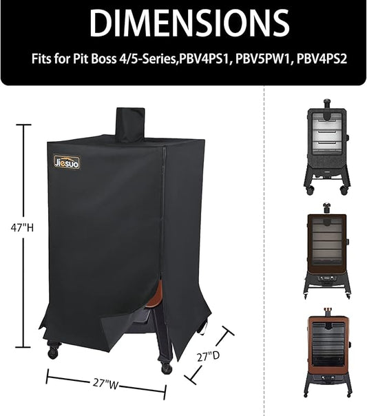 Vertical Smoker Cover for Pit Boss 4/5-Series, PBV4PS1, PBV5PW1, PBV4PS2, Heavy Duty Waterproof Cover for Pit Boss Vertical Pellet Smoker Grill