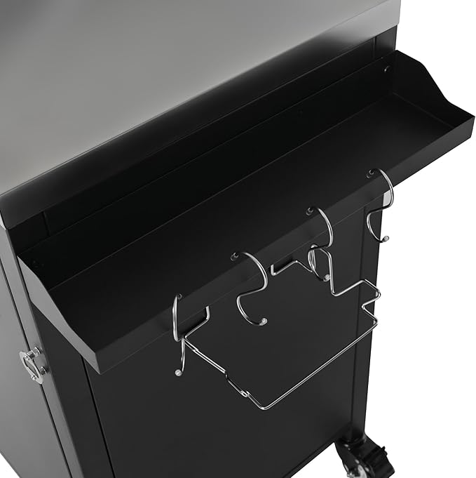 RUNNA Outdoor Kitchen Island with Sink, Metal Grill Cart Table with 304 Stainless Steel Sink, Outdoor Bar Cart Sink Station with 4 Lockable Wheels for Pizza Prep & BBQ, L 55.5" x W 20" H 36.7"