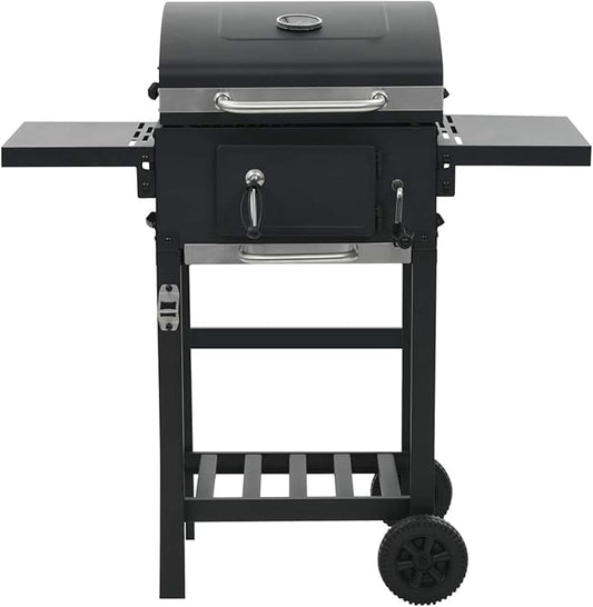Gecheer Charcoal-Fueled BBQ Grill with Bottom Shelf Black for Patio Backyard Garden Camping Bonfire