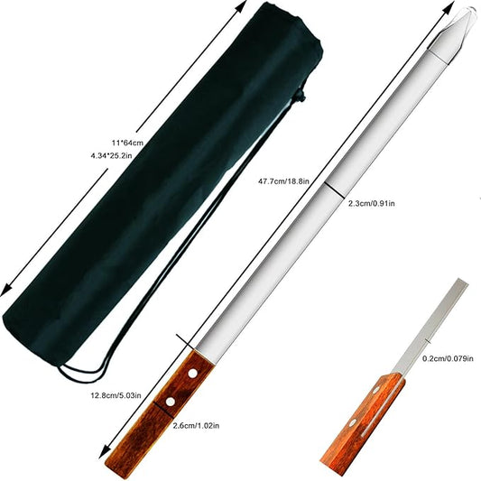 23.6 Inch Long Kabob Skewers,0.91Inch Wide Skewers for Kabobs,Metal Stainless Steel Kebob for Grilling,Extra Large Flat Kebab BBQ Tool,Barbecue Sticks with Wood Handle,Set of 7