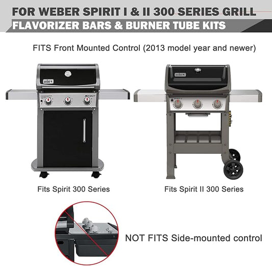 Spirit E-310 Grill Replacement Parts 7636 Flavorizer Bars 7638 Grill Grates for Weber Spirit I and Spirit II Grill Parts E-310 E-315 E-330 S-310 300 Series Parts II E310 GS4 Grill Parts Flavor Bars