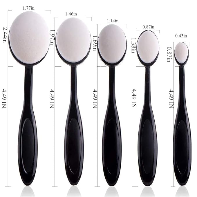 UNIMEIX 5 Pack Blending Brush for Card Making Crafting Ink Blender Brushes Set Tool Paper Background Brush Drawing Scrapbooking & Stamping Supplies (Black)