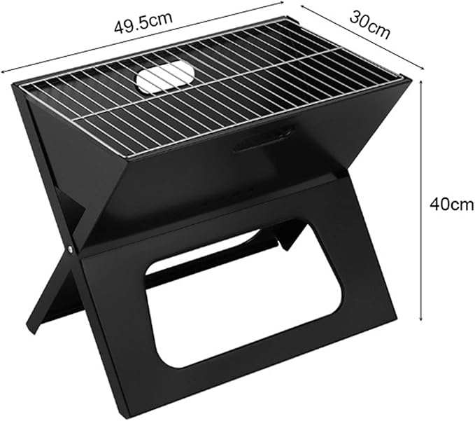 Foldable Charcoal Grill, Portable BBQ Barbecue Grill Lightweight Simple Grill for Outdoor Cooking Camping Hiking Picnics Garden Travel Suitable for 3-5 people