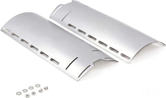 Universal Adjustable Grill Heat Plates, Heat Tents, Flame Tamer Burner Covers, Heavy Duty Heat Plate Shield, Stainless Steel Grill Replacement Parts, Extends from 12" up to 18" L, 3 Pack