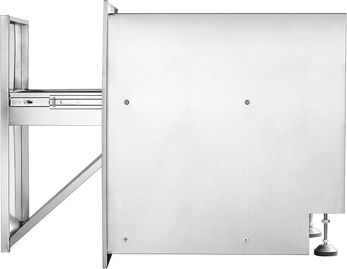 Vevor Pull Out Trash Drawer 17.7x22.8 Inch Raised Style Trash Bin with Pull-Out Tray Stainless Steel Trash Drawer with Handle for Outdoor Kitchen BBQ Island : Patio, Lawn & Garden